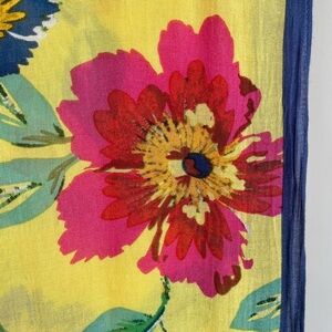 Kate Spades In Full Bloom Jumbo Blossom Boho Floral Summer Beach Vacation Scarf